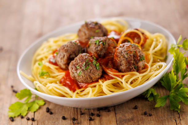 istock spaghetti with tomato sauce and meatballs 2197933494
