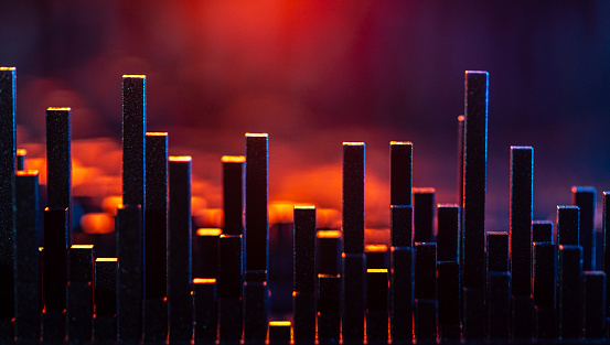 Cool Bas Screen Abstract Bars Digital Visualization With Warm And Cool Colors Stock ...