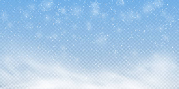 istock Winter background, snowflakes on a beautiful background, Christmas background for cards, snowfall. Snowy nature landscape, winter dust. Blizzard, wind, hurricane, blizzard. 2197935277