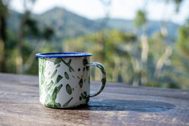 istock Enamel Mug with Green Splatter Design 2197943180