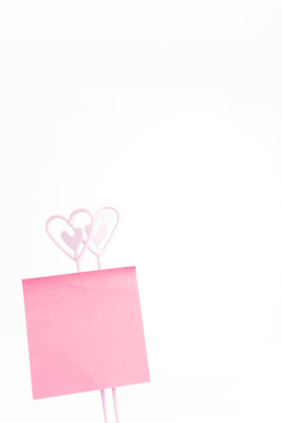 View of sticky notes on yellow paper