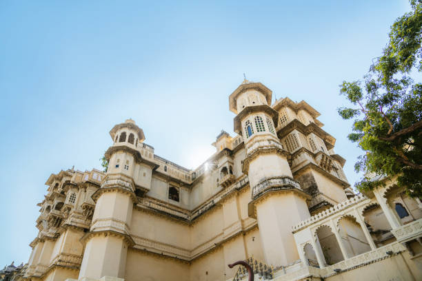 istock Historic City Palace in Udaipur With Clear Blue Sky Backdrop 2197949704