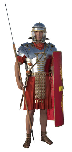 istock Roman legionary from ancient Rome isolated on white background 2197950654
