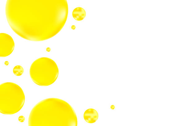 istock Cute glowing lemon yellow liquid bubbles or fluid jelly droplets isolated on transparent background. Cute honey, acid neon yellow presentation, beauty serum, cosmetology science, molecular concept 2197953247