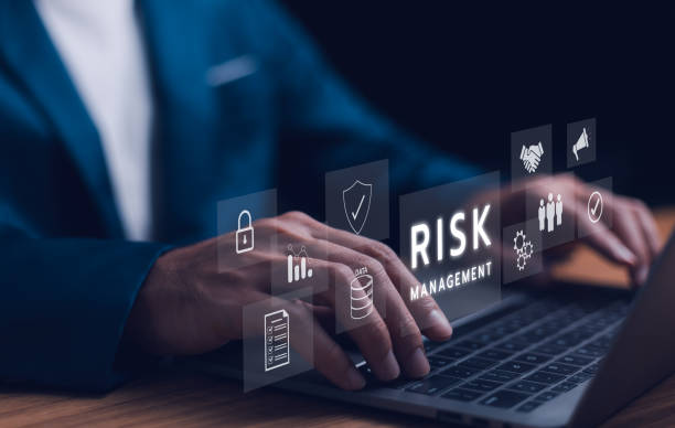 istock Risk management strategy concept. A businessman use laptop analyzing, a risk management interface with critical strategy. Risky business risk management control and strategy. Stability unforeseen. 2197967841