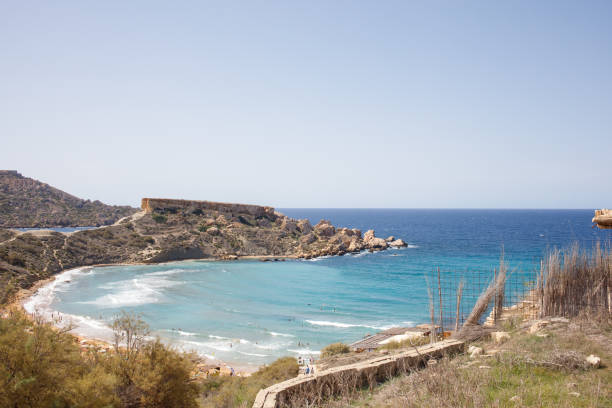 istock Riviera public beach on Malta panoramic view 2197971583