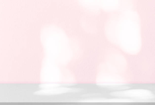 istock Background white floor, pink wall studio kitchen room with shadow, light for Product Present,Backdrop empty display of grey podium texture with bright spring sunlight for cosmetic product background 2197971793