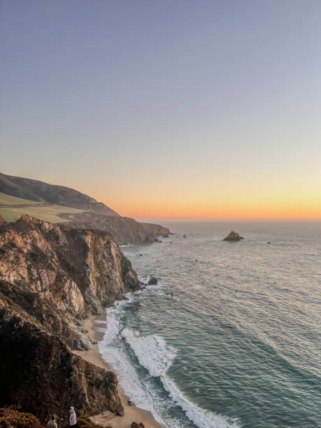 Big Sur coastal line at sunset
