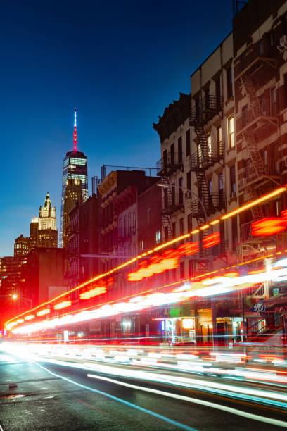 istock NYC Cityscape at Dusk with Motion Blurred Traffic 2197989274