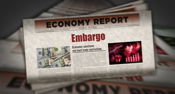 istock Embargo trade sanctions newspaper printing media 2197990684