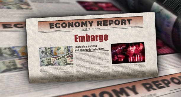 istock Embargo trade sanctions newspaper printing media 2197990740
