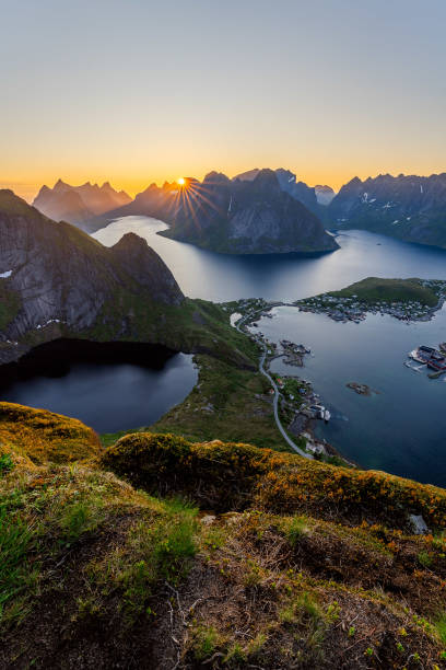 istock Reinebringen viewpoint under the midnight sun, Lofoten Islands 2197990894
