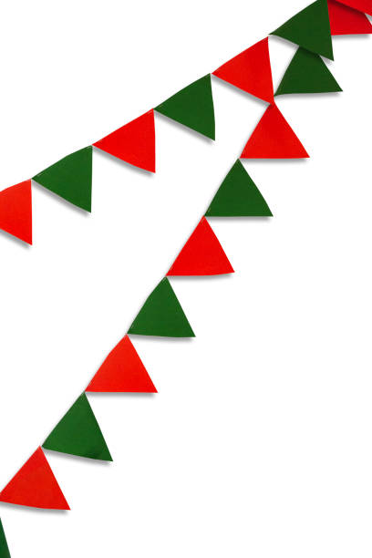istock Colorful Triangular Flag Isolated On White Background, Carnival Garland With Flags, Festive background, Festival And Bright Decoration. 2197991735