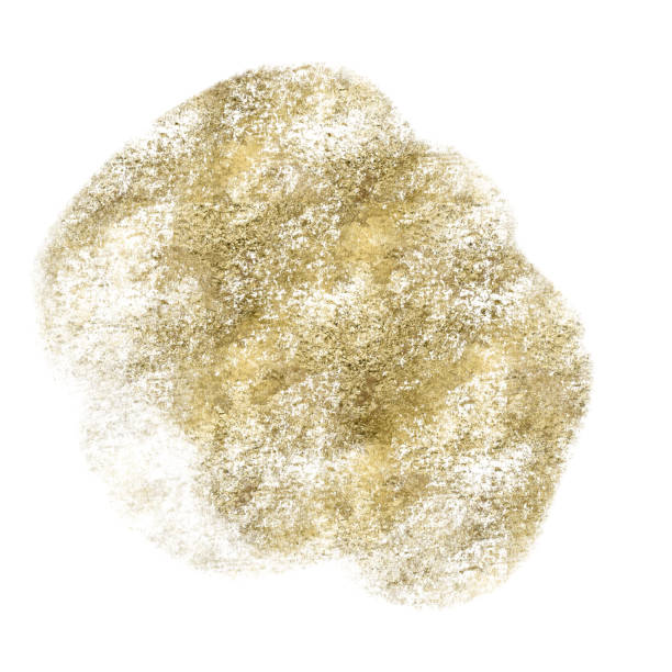 istock Golden graphic splashes, spots, handmade digital illustration isolated on a white background. 2198001951