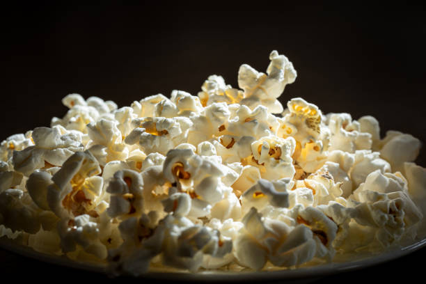 Macrophotography of popcorn.