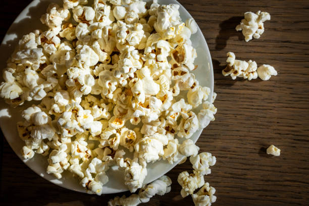 photo of just made popcorn in a pop corn machine