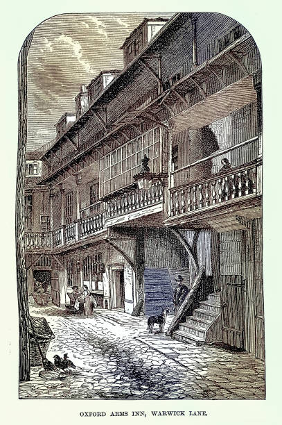 Oxford Arms Inn, Warwick Lane, London, Vintage illustration