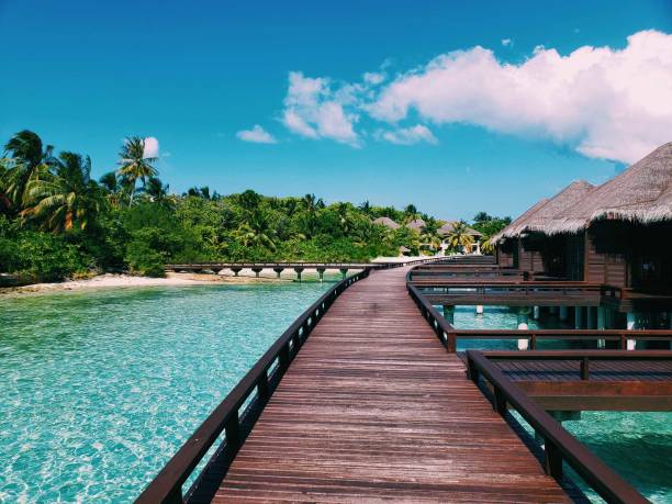 istock Villas over water in Maldives Resort. 2198005010