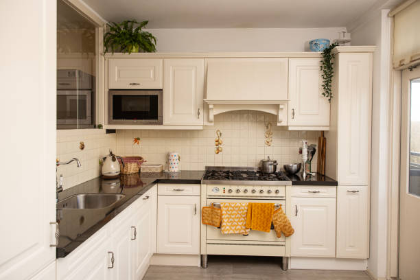 a traditional dutch clean domestic kitchen - hemmakök bildbanksfoton och bilder