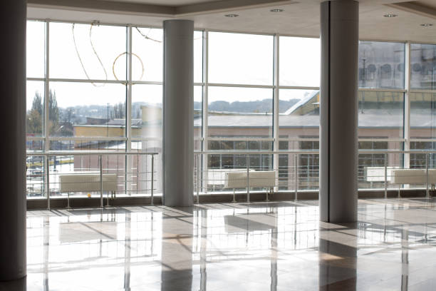 istock Full indoor shot of a modern, bright, and spacious hallway or atrium. 2198014841