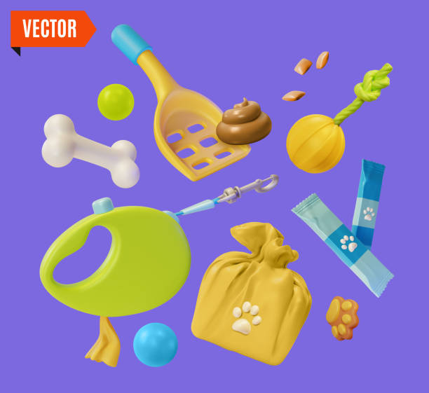 istock 3d Professional Dog Walkers Service Pet Concept Background Cartoon Design Style. Vector 2198015201