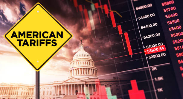 istock Us Tariffs street sign on usa 2198017906