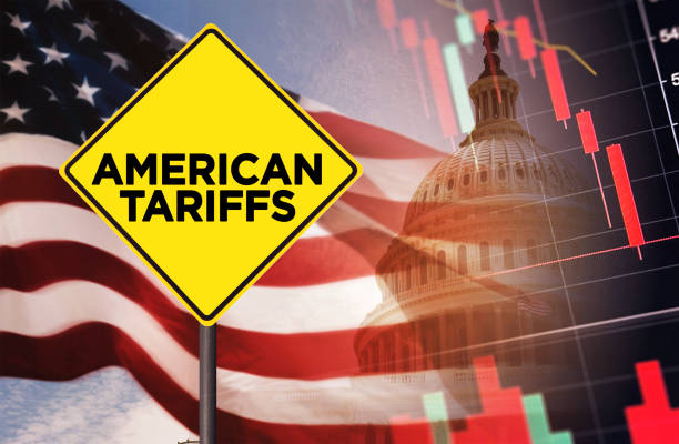 Us Tariffs street sign on usa