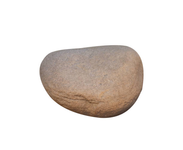 istock Stone Rock isolated on white background,Element for Zen,Spa,Cosmetic Advertising,Grey Sea pebble with texture surface in nature circle,Top view Rock sea by beach with clipping path,Single Cobblestone 2198018810