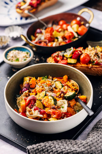 Butternut Squash With Cherry Tomatoes and Goat's Cheese-