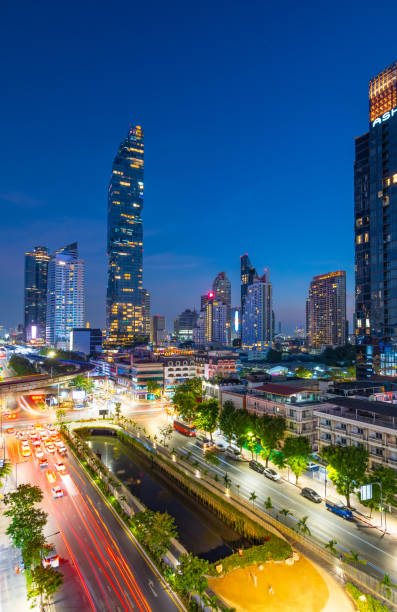 istock The Silom Bangkok City Skyline at Sunset, Thailand 2198020004