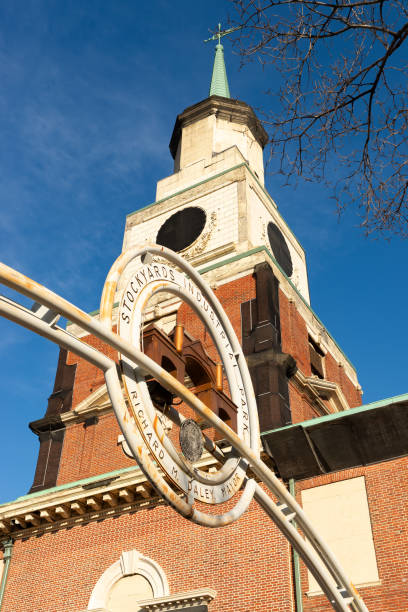 istock Clock tower in Chicago neighborhood. 2198020056