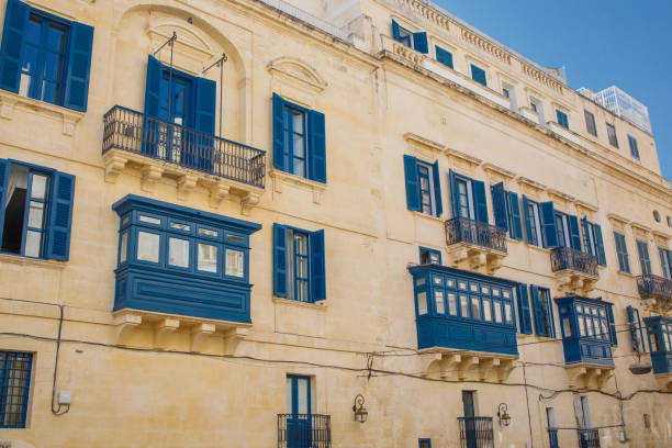 istock Typical maltese building facade in Valletta, Malta 2198020102