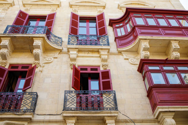 istock Typical maltese building facade in Valletta, Malta 2198020122