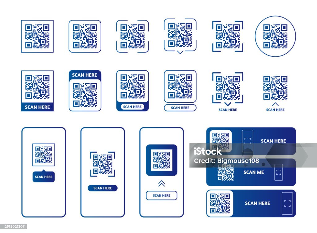 Different Barcodes And Qr Codes Tag Or Sticker Set Vector Stock ...