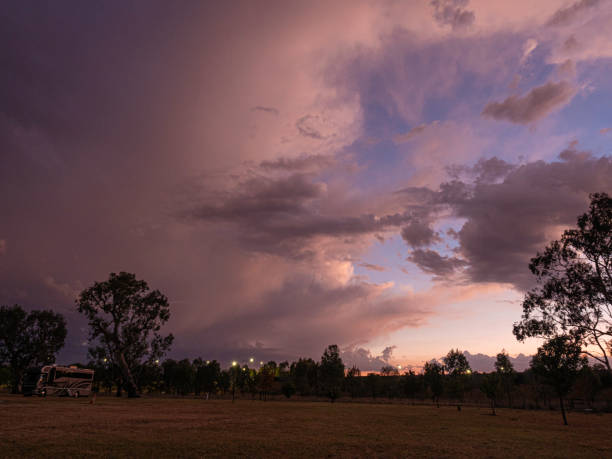 Dark storm clouds over Holbrook Caravan Park NSW