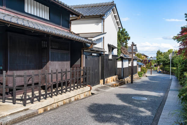 istock Empty street with traditional houses in Arashiyama. 2198029191
