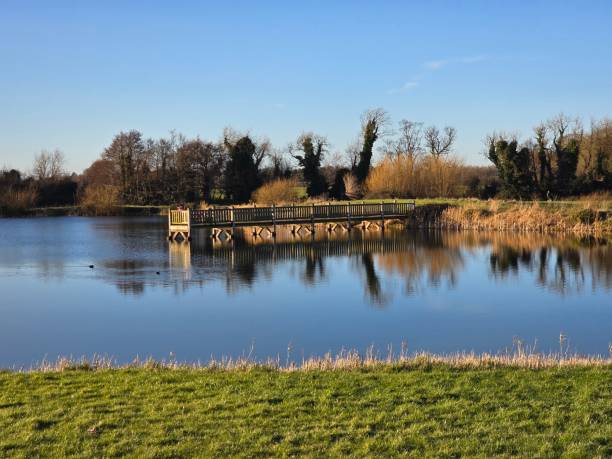 istock Bridge on the lake 2198037838