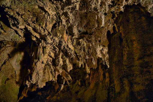 istock Cave interior with visible effects of karst processes like stalagmite and stalactite 2198043573
