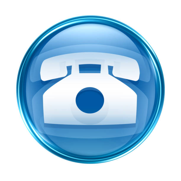 phone icon blue on notebook on transparent background