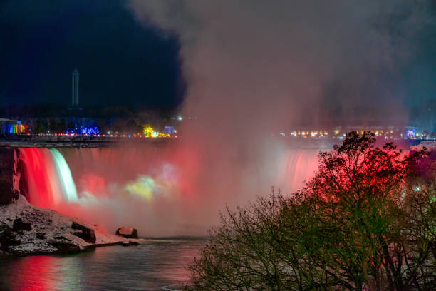 istock Niagara Falls with Holiday Lights and Illumination 2198046780