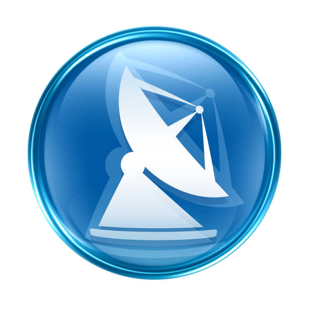 Antenna icon blue, isolated on white background