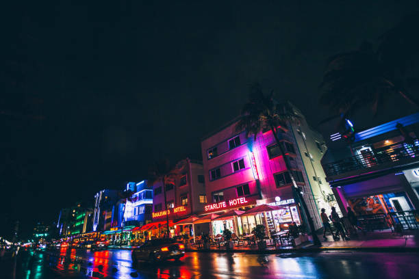 istock Ocean Drive by night - Miami Beach, Florida 2198049217