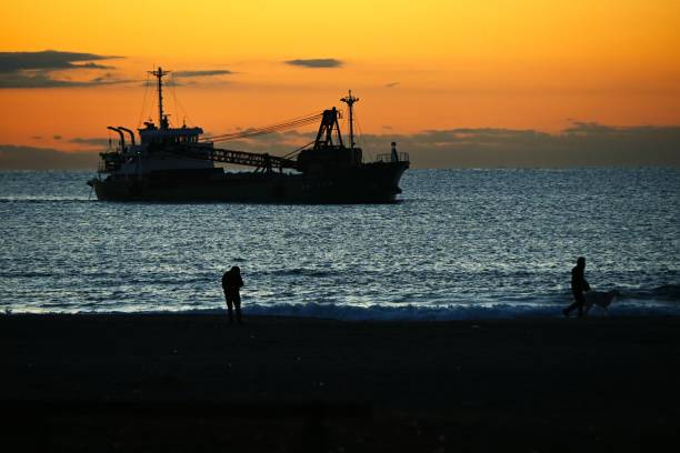 istock A scene of dawn on a Japanese beach. 2198057941
