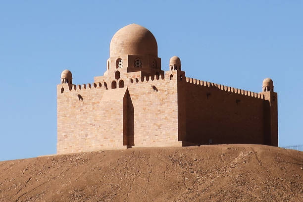 Ancient El Hawa dome (Qubbet Elhawa) on top of Aswan with a view of the city in the background