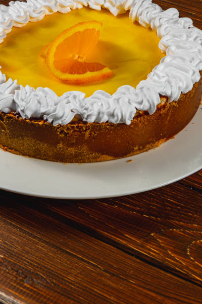 istock Delightful homemade orange cheesecake served alongside aromatic espresso coffee 2198063364