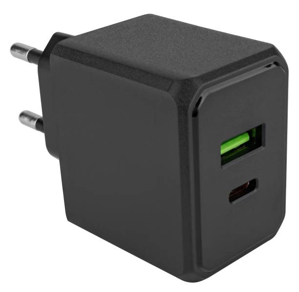 istock Universal power adapter for mobile devices, on a white background 2198064517