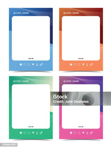 Facebook Borderlayout Social Media Photo Frame Border Layout With Techno Texture Vector Stock ...