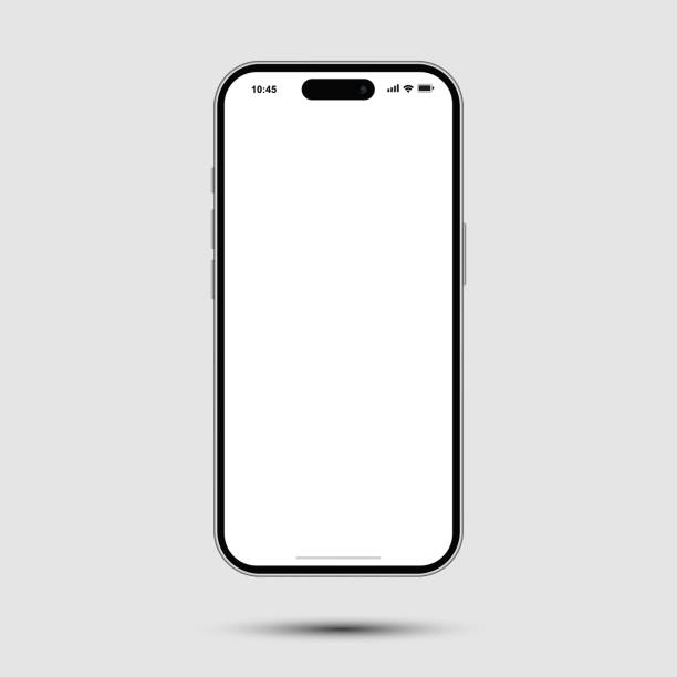 макет смартфона векторный и пустой экран изолированы на белом фоне - прототип stock illustrations