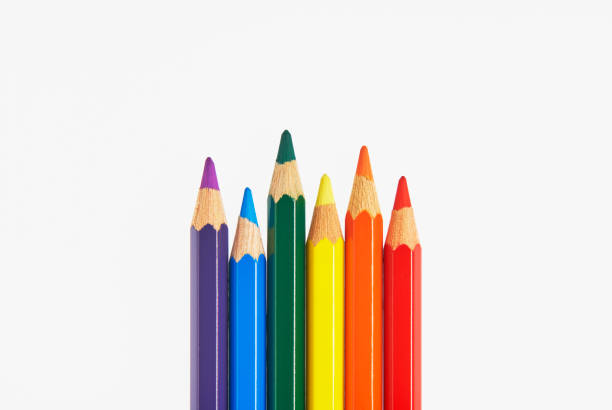 Colored pencils express the flag of diversity, the rainbow flag