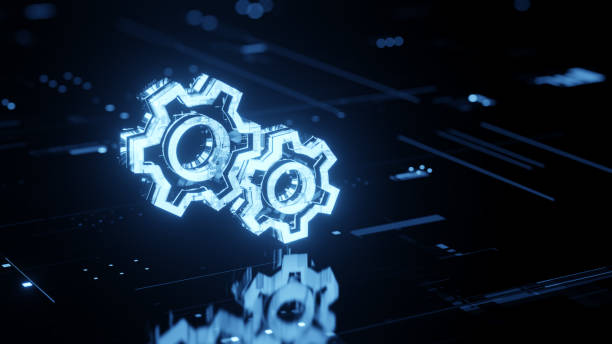 istock Futuristic Blue Glowing Technology Gears Representing Innovation and Automation 2198092047